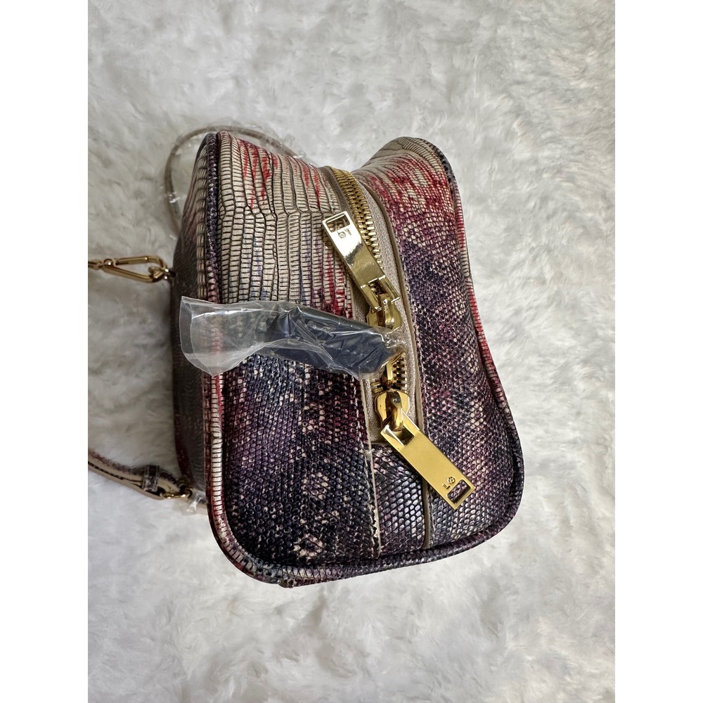 LOGO by Lori Goldstein Embossed Crossbody Handbag Purse Genuine‎ Leather - Picture 3 of 4